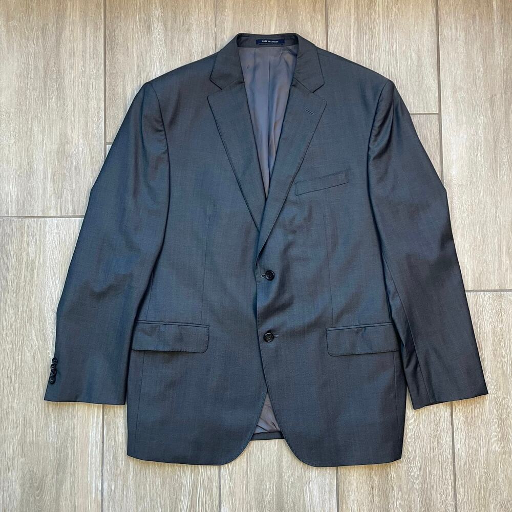 Cremieux Dean CT Blazer Mens 44R Loro Piana Super 130s Wool Gray Sport Coat